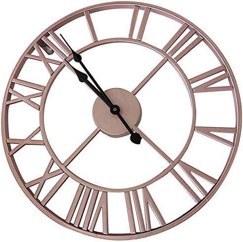 Winter Winner 40cm Modern Round Iron Silent Wall Clock - Rose Gold