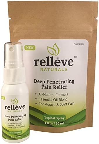 Relleve Naturals Pain Relief Spray - New Organic Sulfur Compounds Combined w/ Healing Essential Oils For Arthritis, Fibromyalgia, Back Pain, Carpal Tunnel