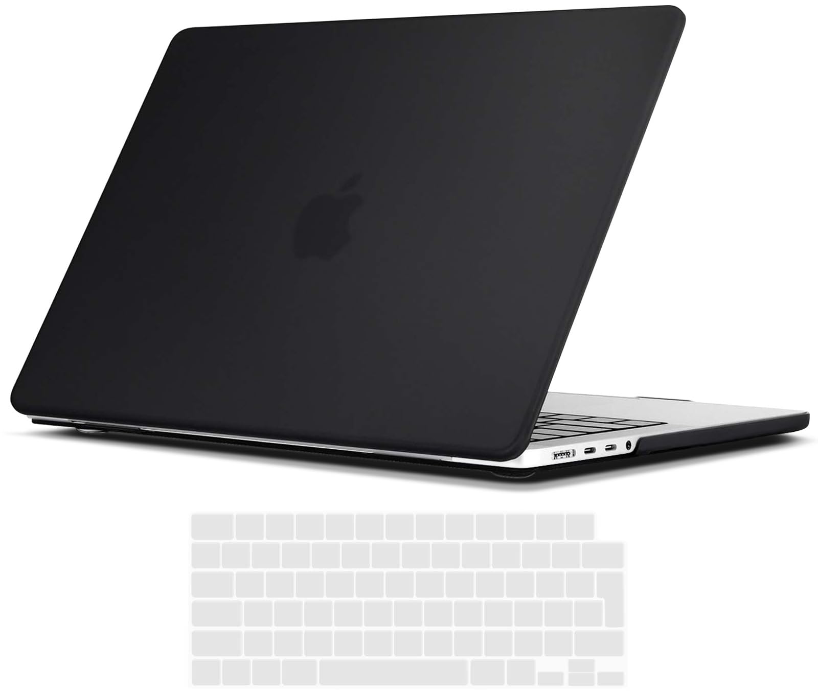 TECOOL Case compatible with MacBook Pro 16 inch 2021-2026 M5 M4 M3 M2 M1 Pro/Max, Plastic Snap On Hard Shell Cover & UK EU Keyboard Protector, Black (Matte)