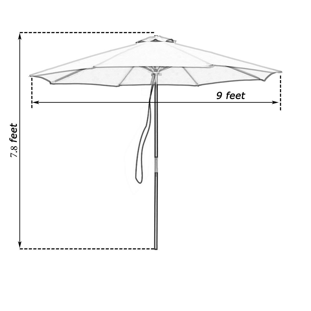 Sunnyard 9 Ft Wood Patio Umbrella Bamboo Buy Online In Faroe Islands At Desertcart
