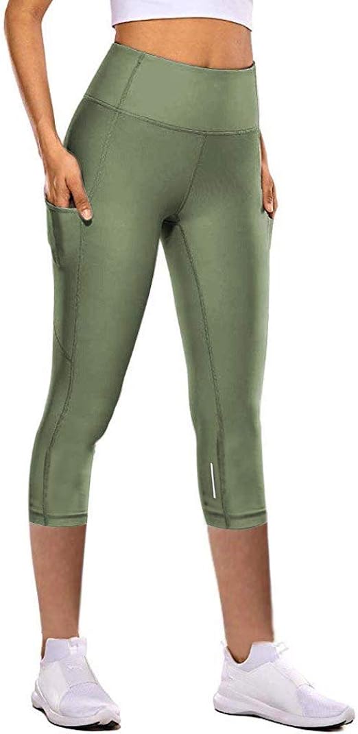 TOTOD Women Tight Elastic Quick Drying Yoga Pants Reflective Cropped