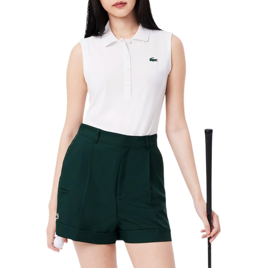 Lacoste Women’s Sport Ultra Dry Slim Fit Anti-UV Stretch Golf Polo Shirt, White, 8