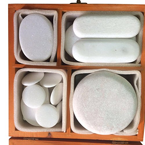 Zabrina 20 pcs Cold Stone Massage Stone Set Handcrafted Marble Stone Set