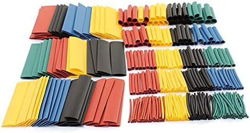 328pcs /Set 2:1 Polyolefin Halogen-Free Heat Shrink Tube Sleeving Soloop 5 Color 8 Size(Multi Colour)