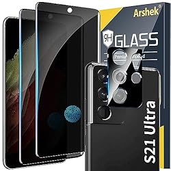 Arshek [2+1 Pack] Galaxy S21 Ultra Privacy Screen
