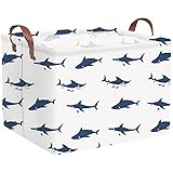 FXOCSHE Rectangular Easter Shark Basket,Collapsible