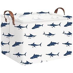 FXOCSHE Rectangular Easter Shark Basket,Collapsible