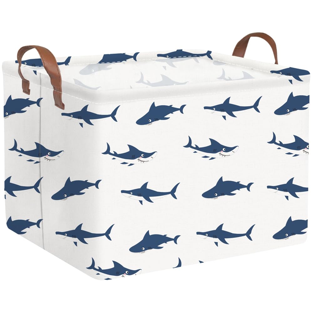 FXOCSHE Rectangular Easter Shark Basket,Collapsible