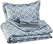 AmazonBasics 5-Piece Bed-In-A-Bag, Twin / Twin Extra-Long Bedding Comforter Sheet Set, Grey Leaf, Microfiber, Ultra-Soft primary