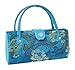 Asian Silk Brocade Style Eyeglass Case Mini Handbag Design Interior Mirror Blue