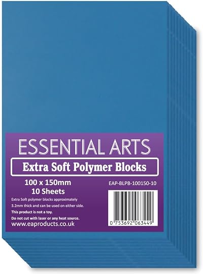 Essential Arts Extra Soft Blue Polymer Blocks 100x150mm Pack of 10