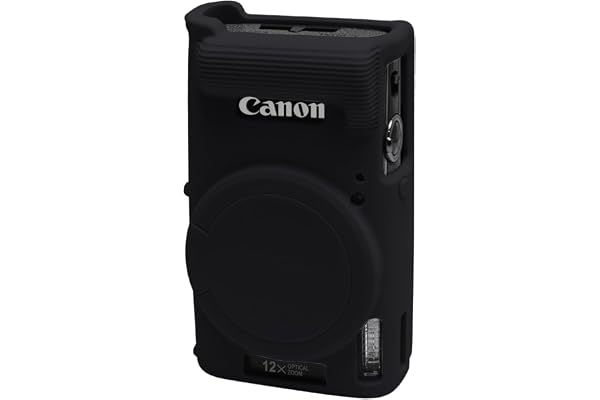 Easy Hood Case for Canon PowerShot IXY 650/ELPH 360 Camera, Soft Silicone Camera Cover with Removable Lens Cap, Slim Fit Anti-Scratch Carrying Protective Case Camera Body Skin Sleeve (Black)