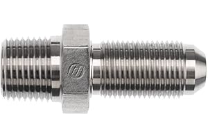 Brennan Industries 2706-06-08 Steel Bulkhead Straight Tube Fitting, 3/8"-18 NPTF x 3/4"-16 SAE Thread, 1/2" Male NPTF x 1/2" Male JIC