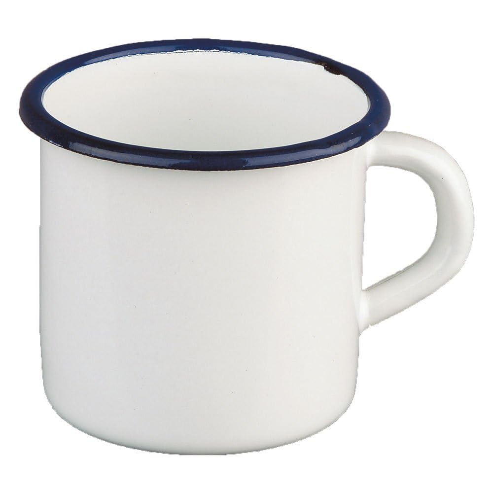 ibili "Blanca Enamelled Steel Mug, White/Blue, 8 cm — image 1
