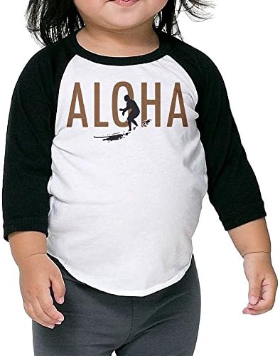 Aloha Surfing Hawai Unisex Kids 3/4-Sleeve Raglan Tee T-Shirt Child Youth Fit Sports Uniforms