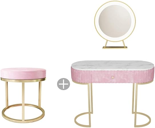 Jiayuan Table Vanity Table Set With Adjustable Brightness Led Mirror And Cushioned Stool Hall Console Table Dressing Table Vanity Makeup Table With Marble Top For Bedroom Closet Or Hallway Amazon Co Uk Kitchen