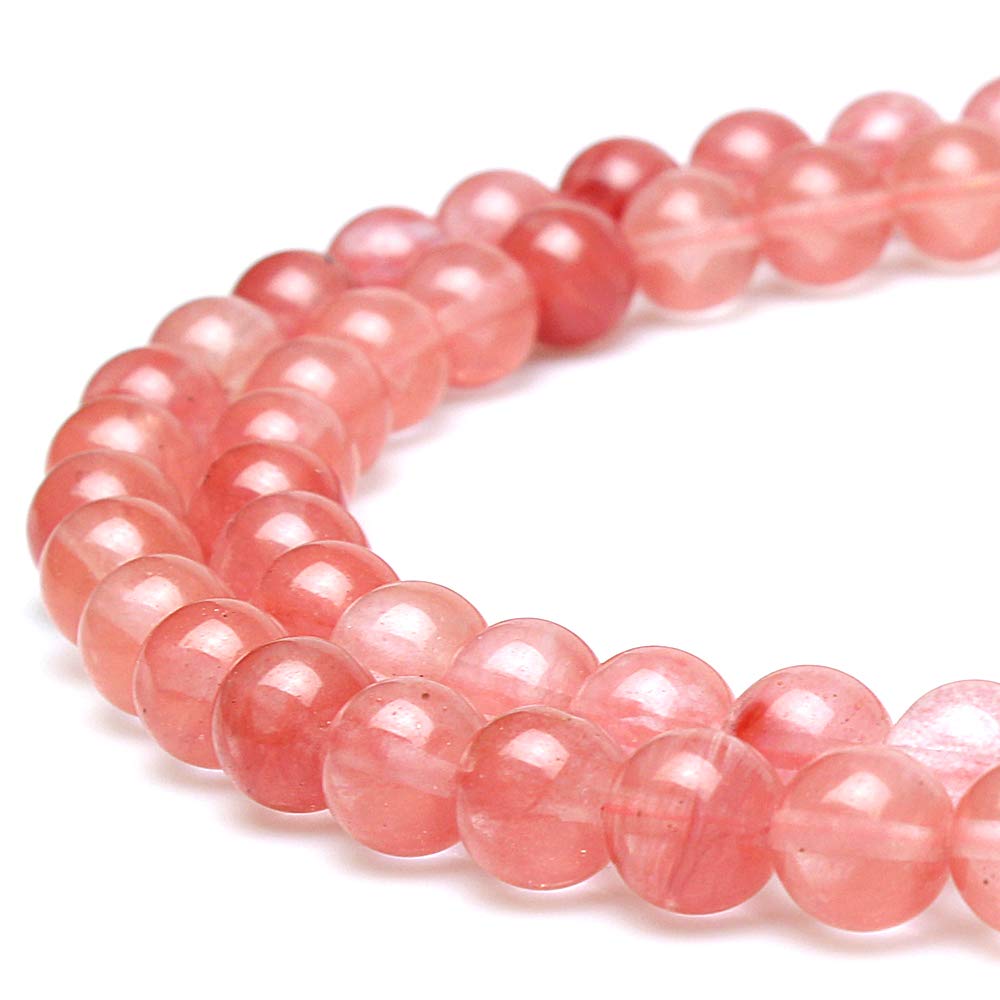 JarTc Smooth Round Watermelon Quartz Spacer Beads for DIY Jewellery Making Bracelet Necklace 10mm โ image 1