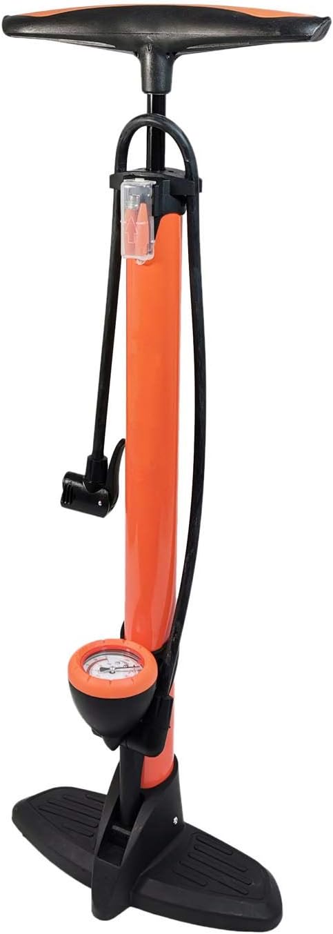 Red Loon Luftpumpe Hochdruck Metall Fahrradpumpe 11 bar Standpumpe Manometer alle Ventile
