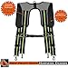 Padded Tool Belt Suspenders w/Chest Strap, Pencil Sleeve, Molle Clip | Durable 1000D Material & Metal Buckles/Hooks | Fully Adjustable Hi-Vis Harness | Construction Grade Carpenter Suspension Rig