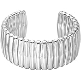 Chunky Acrylic Bangle Bracelets for Women Acrylic Cuff Bangle Bold Statement Bracelet Trendy Wide Wrist Cuff Bracelets Irregular Opening Bracelet Dainty Jewelry Gift