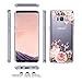 Galaxy S8 Plus Case, S8+ Case, JAHOLAN Girl Floral Clear TPU Soft Bumper Slim Flexible Silicone Cover Phone Case for Samsung Galaxy S8 Plus (S8+) - Rose Flower