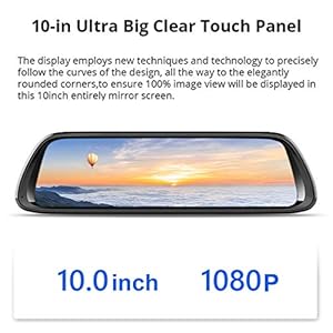 SZKJ D30 Specchietto retrovisore universale per auto, con dash cam retro, navigatore GPS, musica via Bluetooth, WiFi, Android 8.1, lenti doppie FHD 1080p - immagine 4