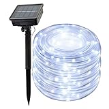 SIMPZIA 100 LED 30 ft Solar Rope Lights Waterproof IP55 Solar String Lights with 1800mRh Battery For Yard,Garden,Pool,Patio,Deck,Fence,Landscape