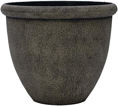 Happy Planter 608410073104, 17.3" x 17.3" x 15", Vintage Stone