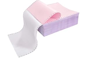 FirstZi 9-1/2 x 11 Inches NCR Continuous Feed Computer Paper 2-Ply, 1000 Count Carbonless Copy Paper for Dot Matrix Printers,