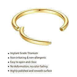 20G 18G 16G Titanium Nose Ring Hoop, Cartilage Hoop