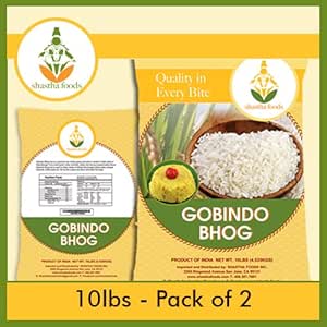 Amazon Com Gobindo Bhog Rice 10 Lbs Pack Of 2 T L Grocery Gourmet Food