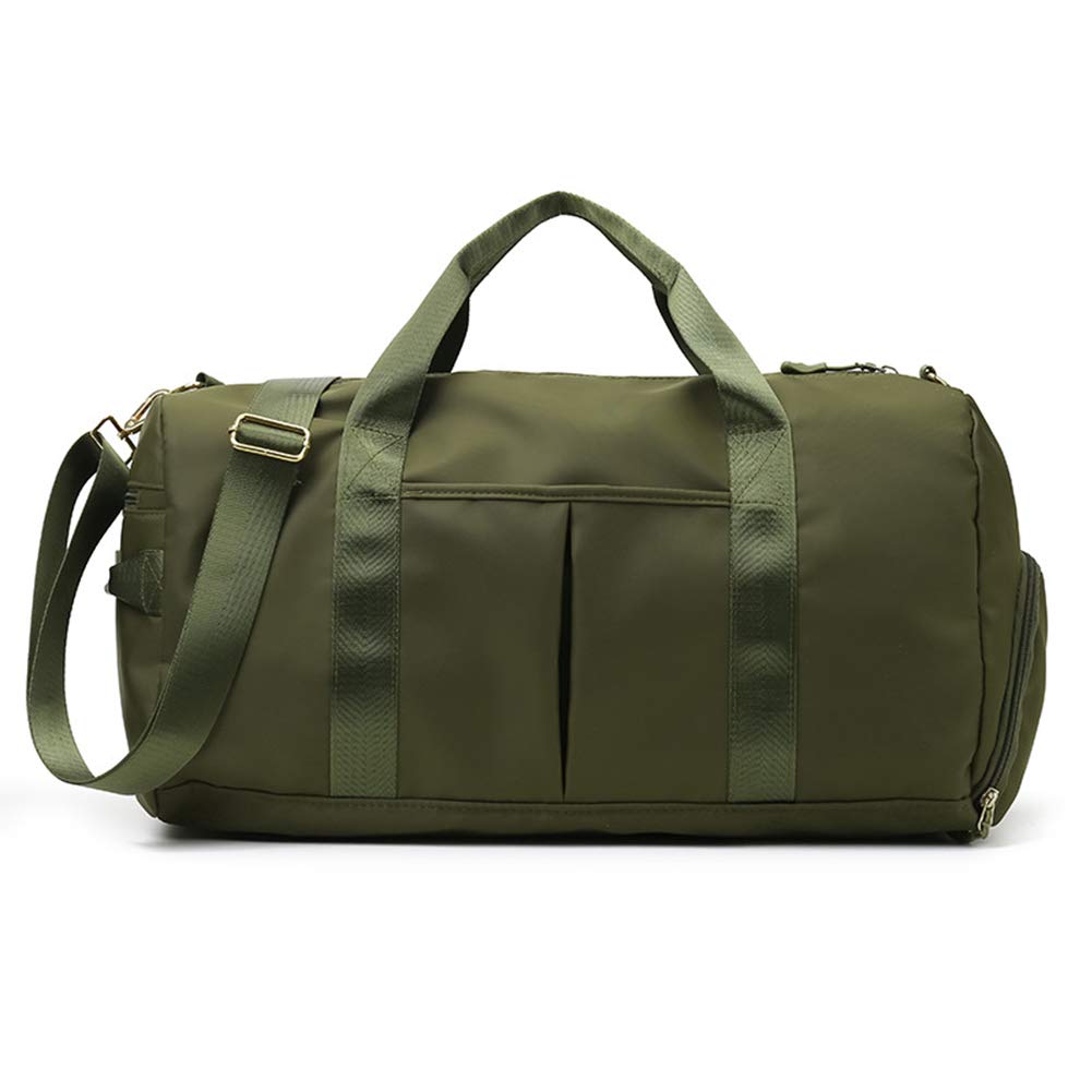 KARRESLY Sports Gym Bag for Women or Men Travel Duffel Bag with Wet Pocket and Shoes Compartment for Training Swim Yoga, ArmyGreen, One Size