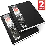 Arteza 8.5"x11" Hardcover Sketch Journal, Hardbound Sketch Book Pad 2 Pack, 440 Pages Total (68lb/110gsm)
