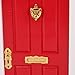 RoseSummer 1:12 Dollhouse Miniature Wood Fairy Door Red Assembled with Metal Accessories