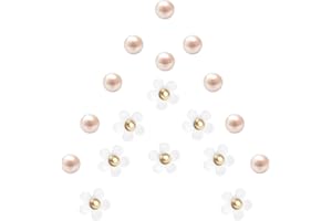 Ziigole Cute Flower Shoe Charms for Women, 18Pcs Acrylic Daisy Charms with Pearls Decoration for Girls' Clog Sandals, DIY Shoe Decoration Charms, Perfect Birthday Party Favors