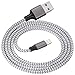 Hiway Nylon Braided USB Cable 3PACK (6FT) phone charger Fast Charging Cable Cord Compatible Phone X/Phone 8/8 Plus/7/7 Plus/6/6s/6 plus/6s plus/5s/5c,Pad,Pod & More (White)