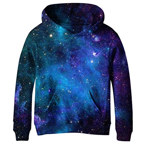 SAYM Big Girls Galaxy Fleece Pockets Sweatshirts Jacket Pullover Hoodies NO11 L