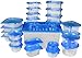 Food Storage Container (set of 54 pcs) - Blue - BPA Free - Reusable - Environment Friendly - Multipurpose Use for Home Kitchen or Restaurant - by Utopia Kitchen