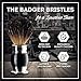 Shaving Brush Set - Professional Shaving Brush with 100% Pure Badger Bristles -Black Resin Handle - Solid Chrome Shaving Brush Stand for Wet Shave