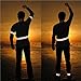 Techion Reflective Elastic Fabric Waist Belt Band with Buckle Clip and Ankle/Arm Bands (Pair) for Cycling / Biking / Walking / Jogging / Running Gear Vest and Outdoor Sports (Purple)