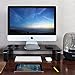 FITUEYES Tempered Glass Computer Monitor Riser TV Shelf Risers stand 4.7'' High 23.6'' Save Space Desktop Stand for Xbox One/component/flat Screen TV-Black DT106005GB