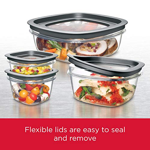 Rubbermaid Meal Prep Premier Food Storage Container, 28 Piece Set, Grey