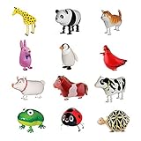 Sharlity Farm Animals Balloons - Balloons Air Walkers Giraffe, Panda，Cat，Rabbit，Penguin，Rooster, Pig，Horse，Cow，Frog，Beetle，Tortoise，For Kids Gift Birthday Party Decor