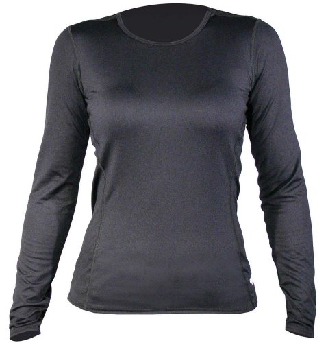 Hot ChillysWomen's Micro-Elite Chamois Crewneck Top Midweight Body Fit Base Layer (Can Packaging)