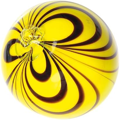 Art Glass Round Glass Garden Pond Splash Flutter Bumble Bee Yellow Black Spheres 4" Ball