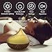 Anjou 300ml Essential Oil Diffuser Wood Grain Ultrasonic Aroma Humidifier Soothing Ripple Design (BPA-Free, Up tp 10H Use, 3 Timer Settings, Waterless Auto Shut-Off)