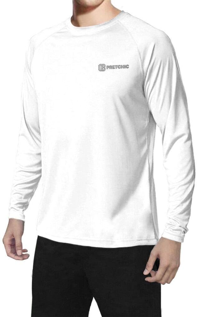 PRETCHICMen's UPF 50+ UV Sun Protection Performance Long Sleeve Outdoor T Shirt