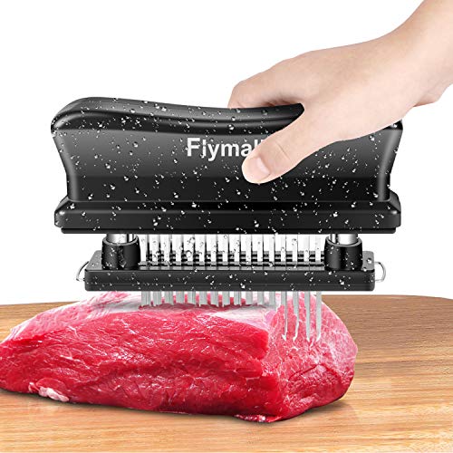 Meat Tenderizer, Kitchen Gadget Meat Tenderizers Tool with 48 Stainless Steel Sharp Needle Blade Tenderizing Beef, Chicken, Pork, BBQ, Marinade & Flavor Maximizer FDA Approved (Black) - Thumbnail 7