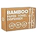 Bamboo Paper Towel Dispenser - Wall Mounted & Countertop for Kitchen/Bathroom - Holds Multifold, Z-fold, Trifold, C-fold Paper Towels