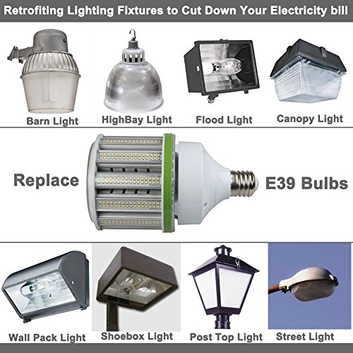 100W Led Corn Bulb 5000K Daylight LED Corn Light 13500 Lumens Replacement for 400W Mogul E39 Base Metal Halide/HID/HPS Bulbs used in Garage/Warehouse/High Bay/Parking Lot/Canopy Lighting Fixture(UL) - Thumbnail 6